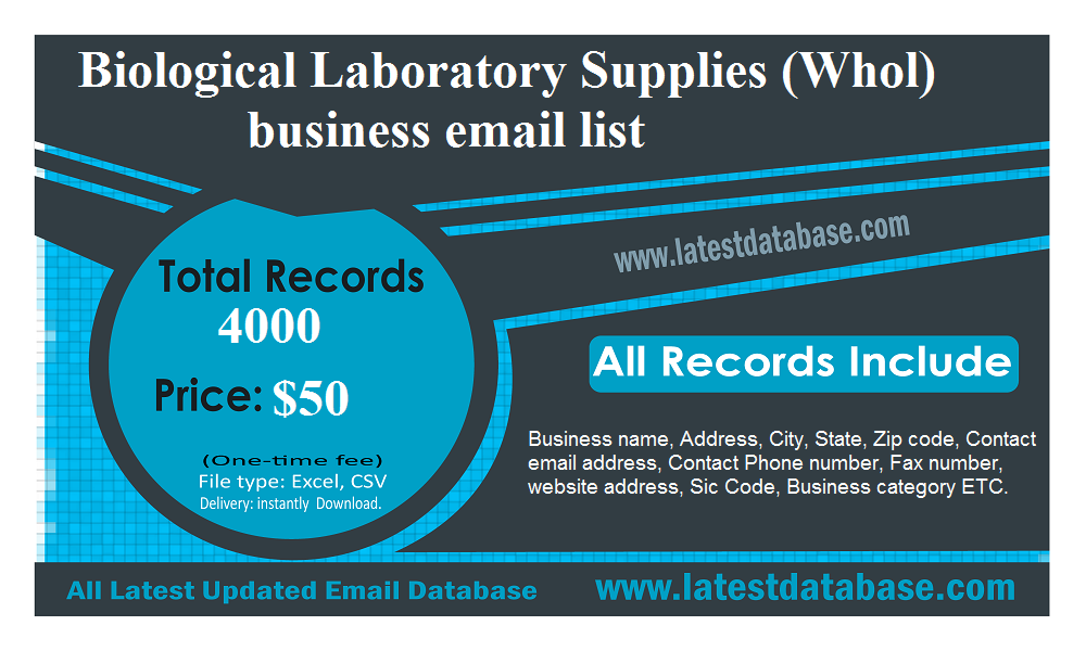 Biological Laboratory Supplies (Whol) business email list