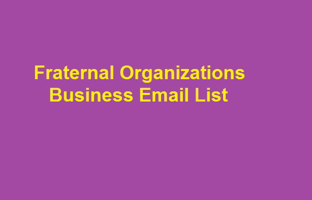 Fraternal Organizations business email list