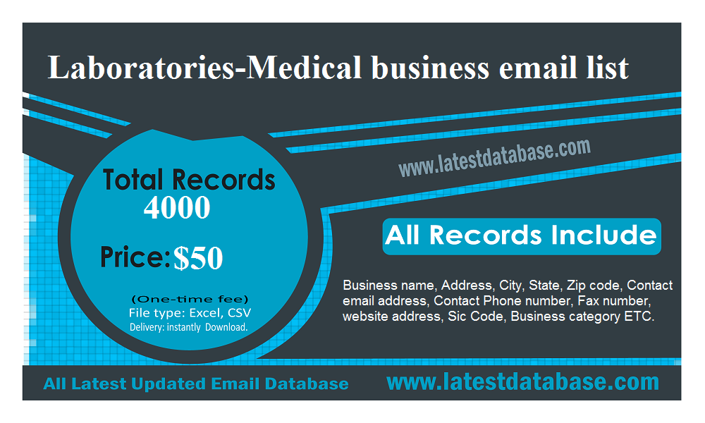 Laboratories-Medical business email list