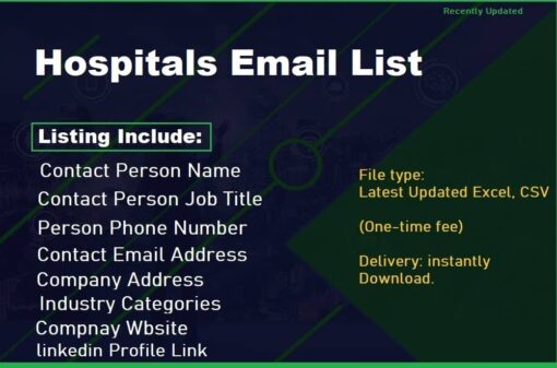 Hospitals Email List