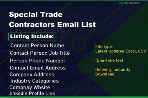 Special Trade Contractors Email List