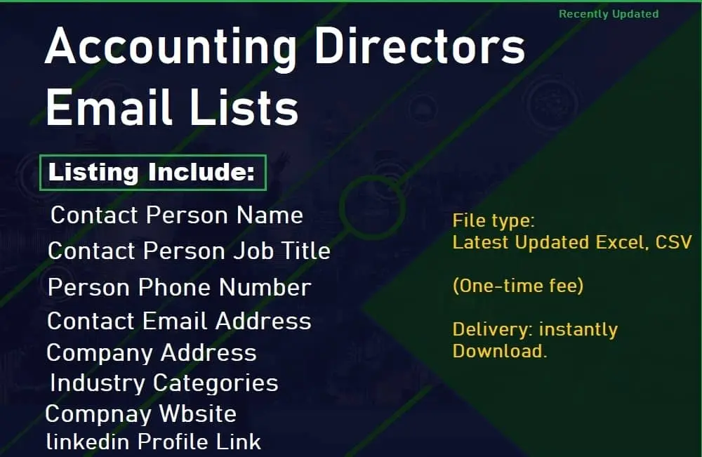 Accounting directors email lists