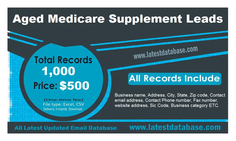 Aged Medicare Supplement Email List