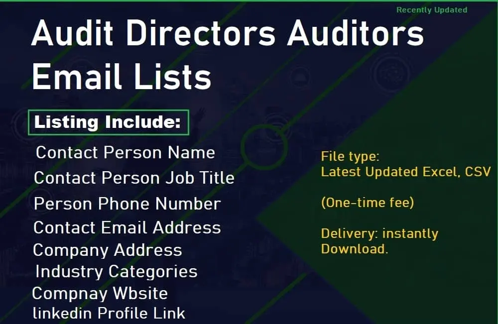 Audit Directors Auditors Email Lists