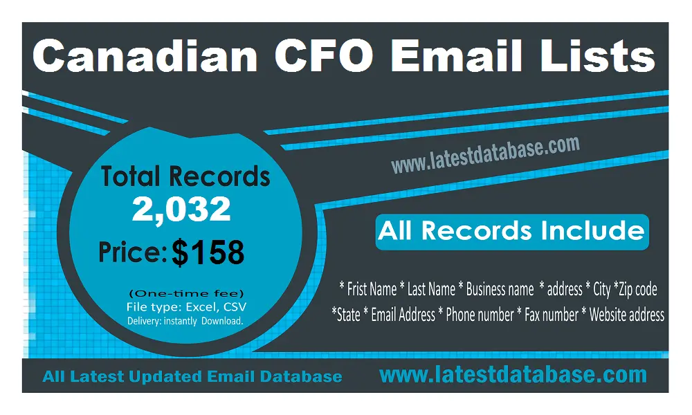 Canadian CFO email list