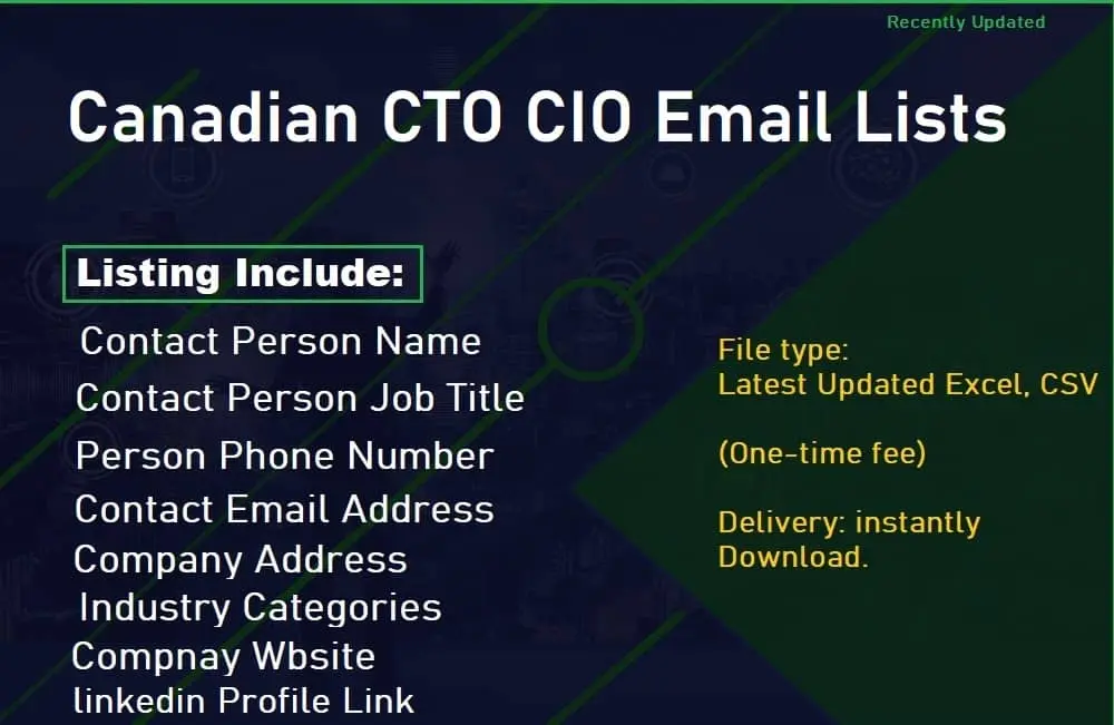 Canadian CTO CIO Email List