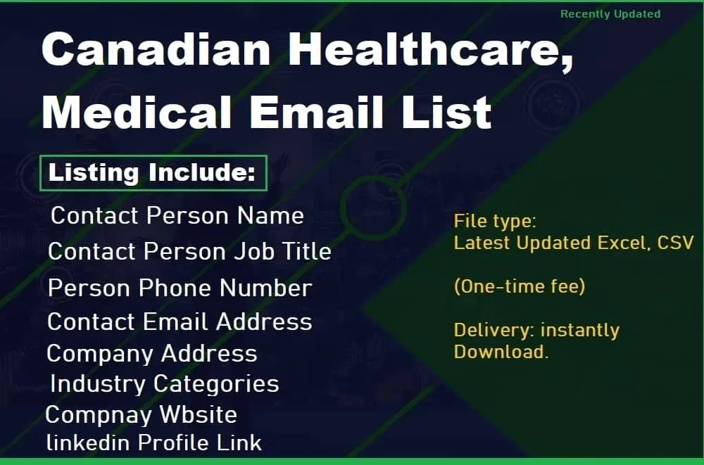 Canadian Healthcare and Medical Email List