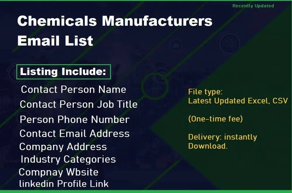 Chemical Manufacturers Email Lists