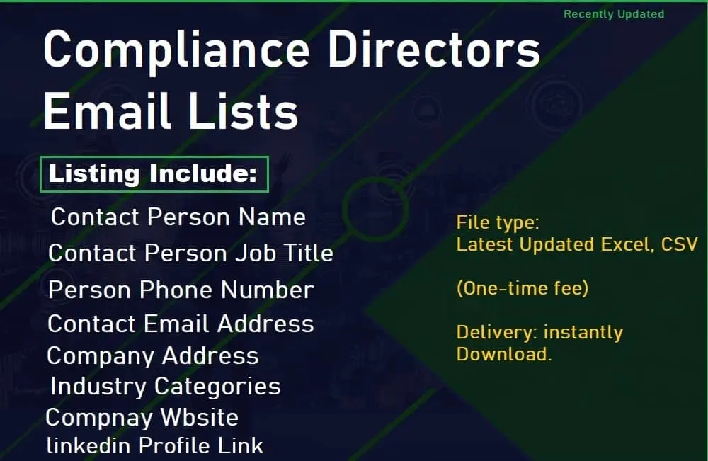 Compliance Directors Email Lists