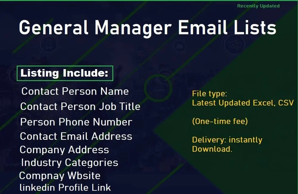 General manager email list