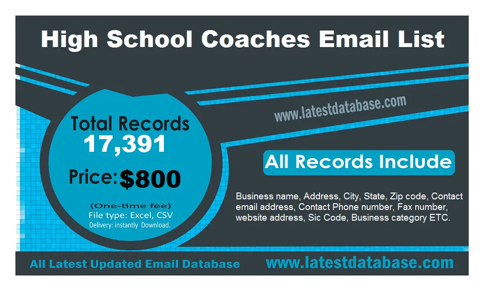 High School Coaches Email List