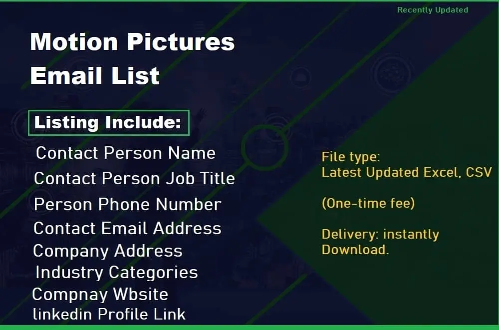 Motion Pictures Email List