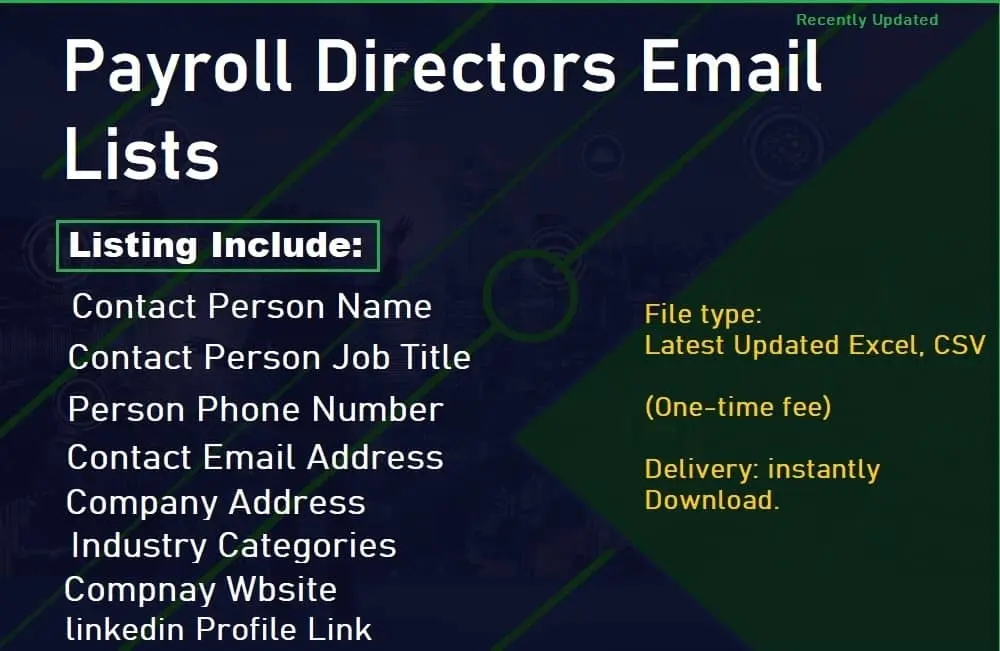 Payroll Directors Email Lists