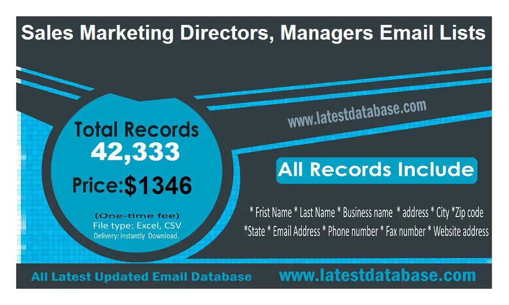 Sales Marketing Directors, Managers Email Lists