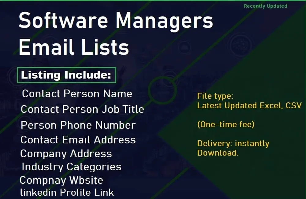 Software Managers Email Lists