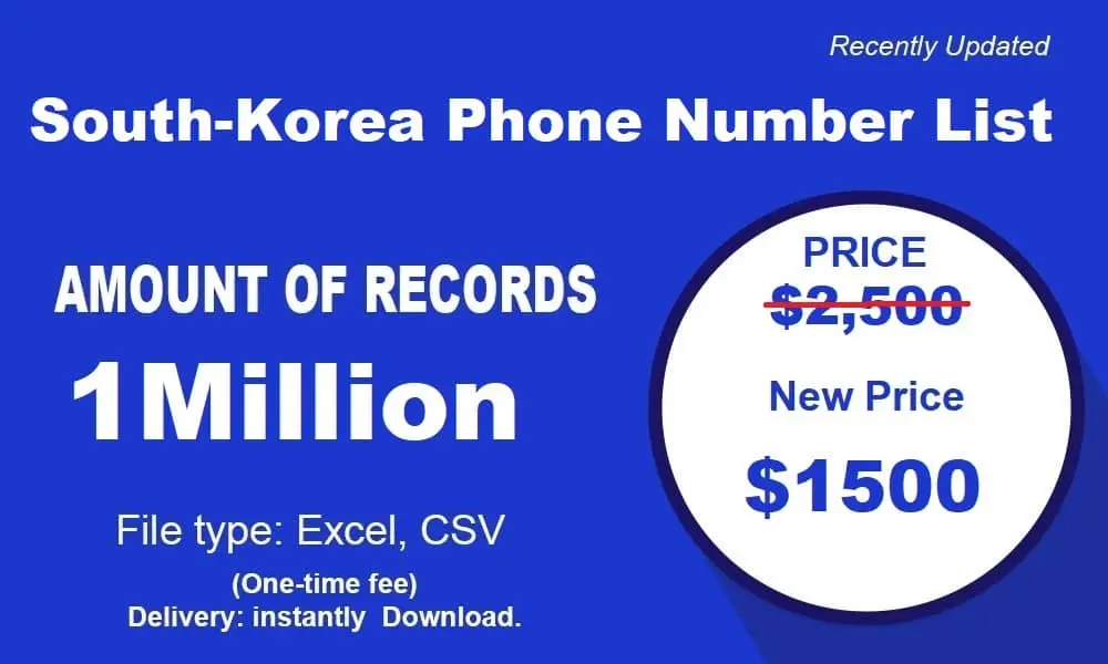 south korea phone number list