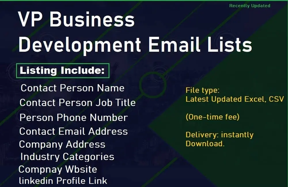 VP Business Development Email Lists