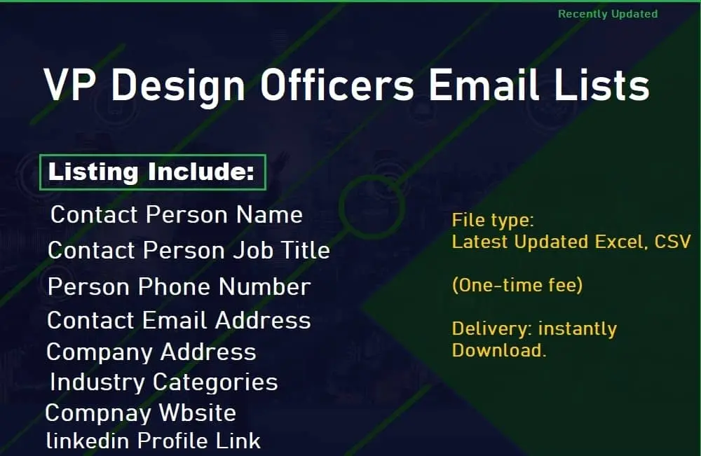 VP Design Officers Email Lists